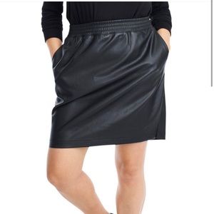Universal Standard for J Crew Black Faux Leather Skirt 5X (30-32) NWT.